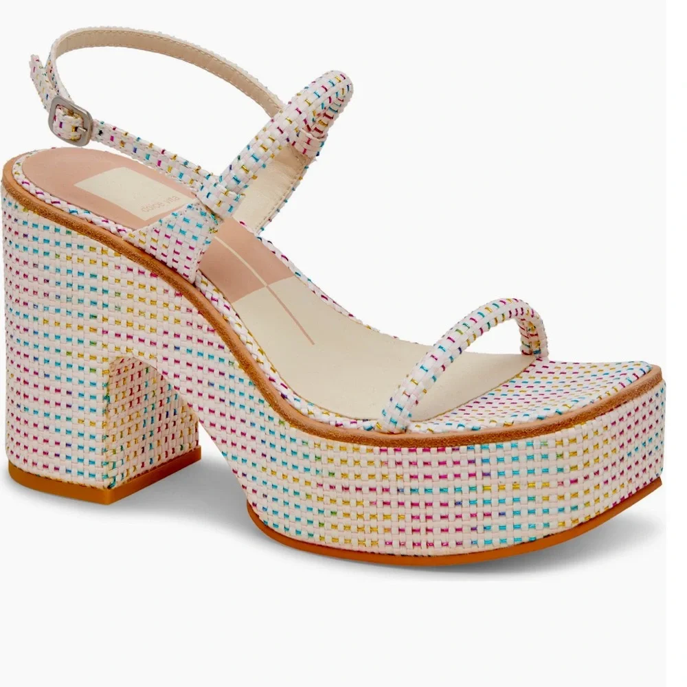 Dolce Vita Multicolor Platform Sandals NWT Size 9.5 - Picture 1 of 7